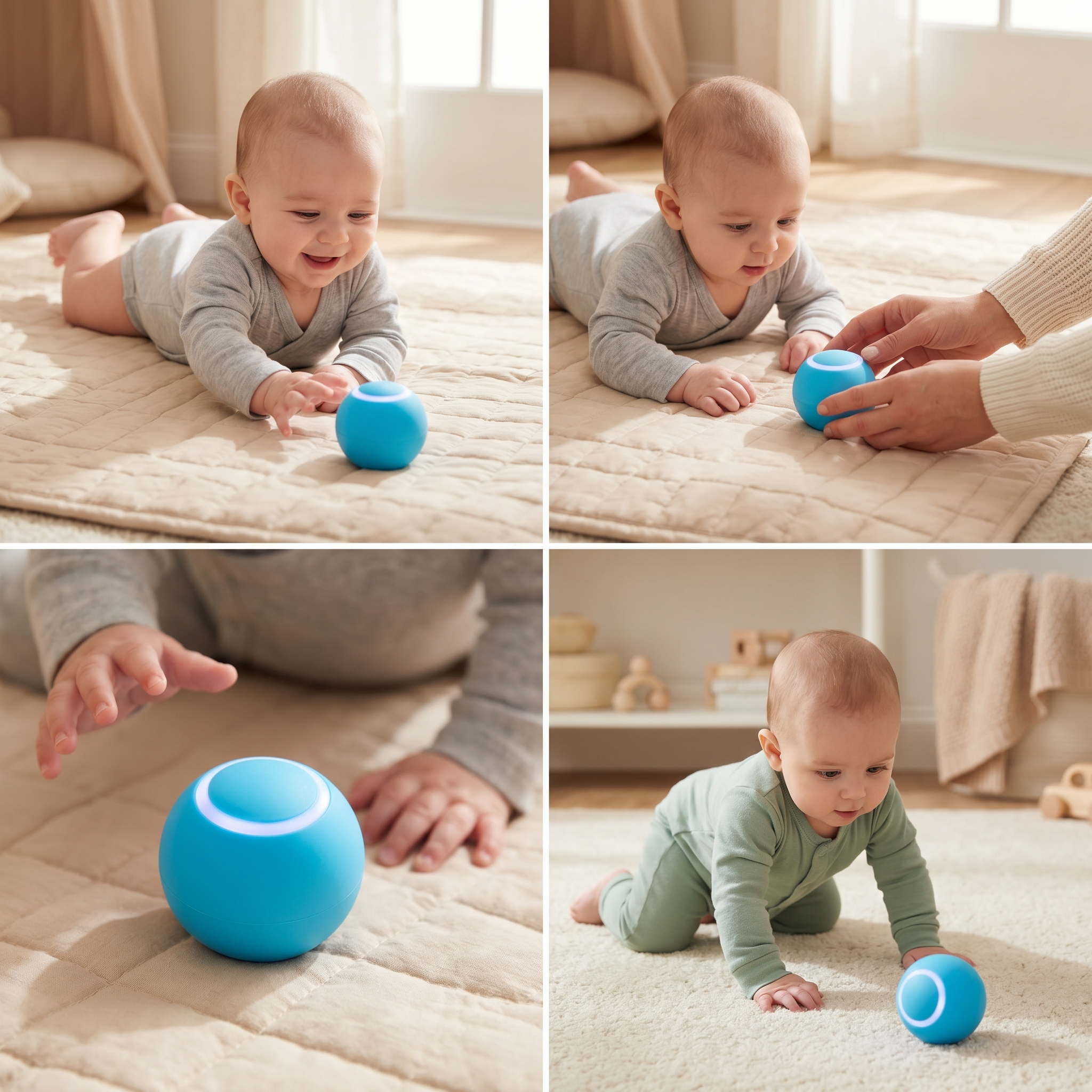 Parent playing with baby using the Smart Ball