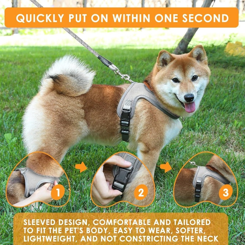 Close look at breathable reflective harness material